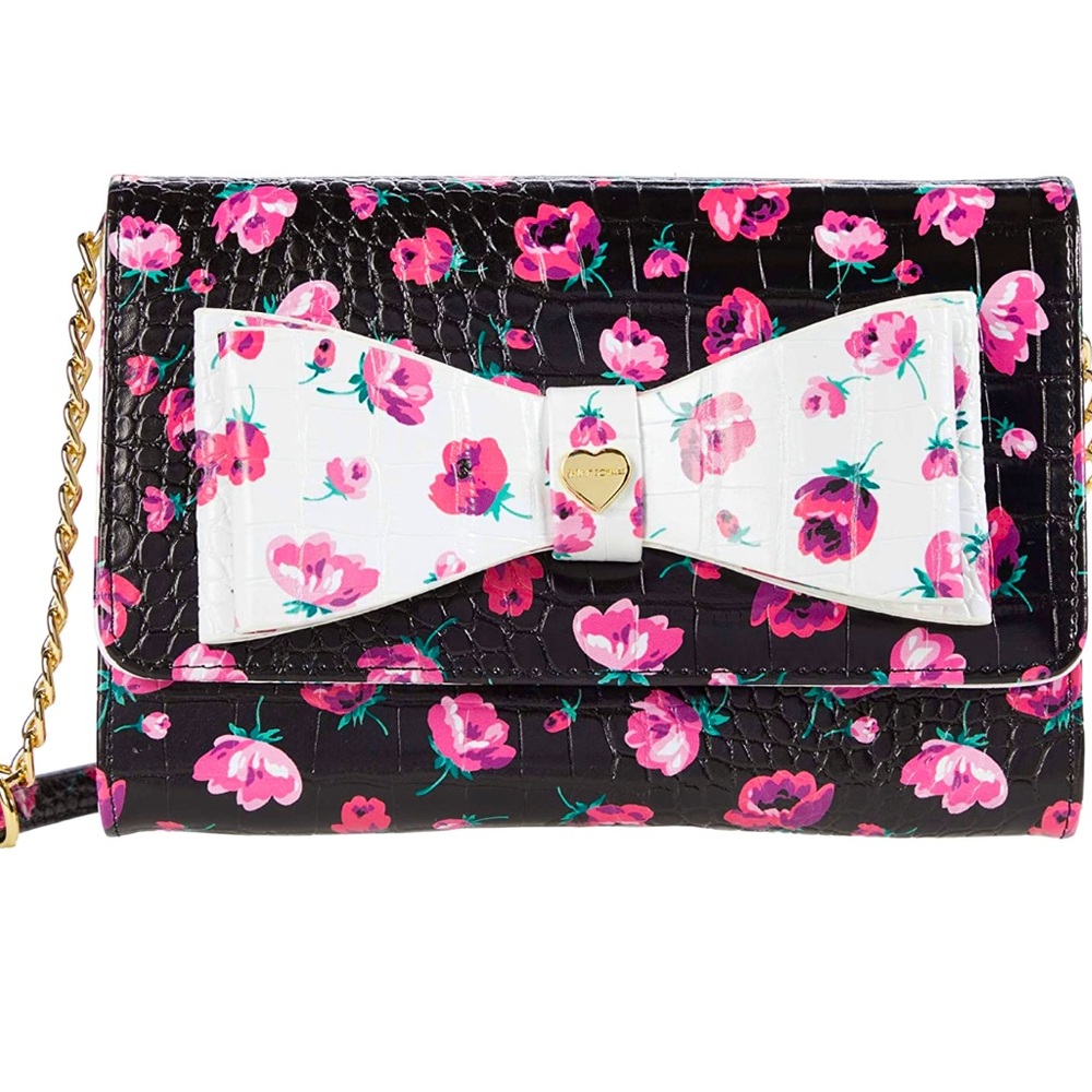 Betsey Johnson Floral Crossbody Wallet Handbag